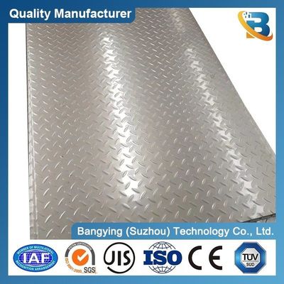 EN Standard Stainless Steel Diamond/Tread Chequered Plate 301 304 316 Anti Skid Embossed Checkered Sheet